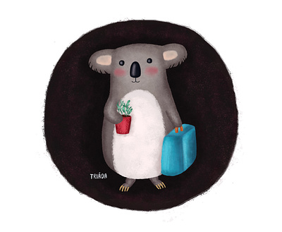 Koala blue childrens illustration cute cute animal drawing grey illustration koala nature red travel travelling turqoise wildlife