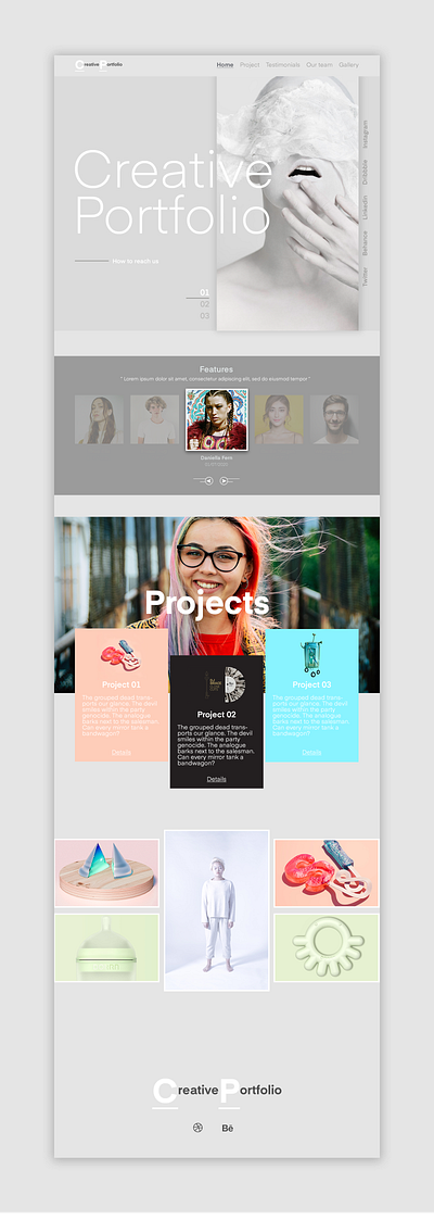 CP - Creative Portfolio interface landing page photoshop portfolio typography ui ux