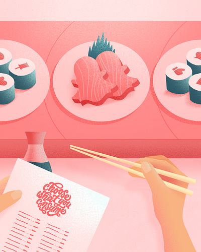 Choose what you consume: Snapchat sashimi editorial editorial art editorial illustration food food illustration illustration procreate sashimi snapchat social media sushi sushi roll