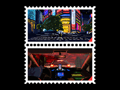 Pixel Art illustrator pixel taxi