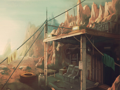 Red shed concept art illustration