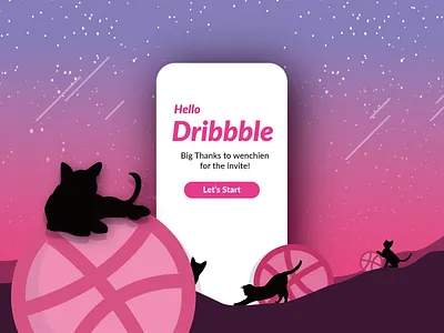 Hello Dribbble app branding design illustration logo ui