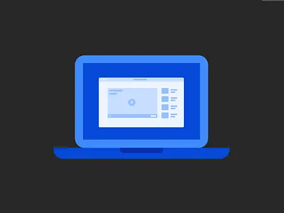 Computer blue computer computer graphics flat illustration laptop ui vector video
