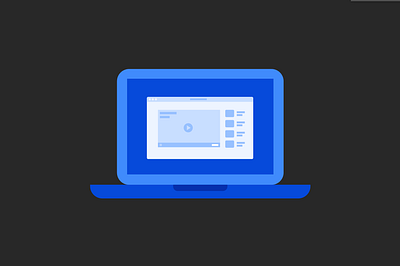 Computer blue computer computer graphics flat illustration laptop ui vector video