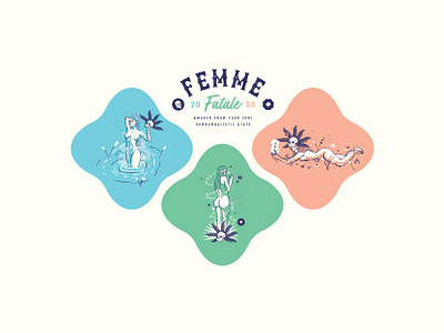 💀 Femme Fatale Series 2020 badge blue design fatale femme green illustration jacksonville logo mythology nymphs red series sirens vector woman