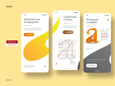 UI Design - Typography App Concept app application composition design grid interface type typeface typo typographic typography typography design ui ux