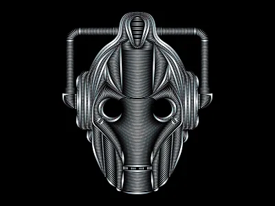 Cyberman adobe illustrator cyberman doctor who scifi vector vector illustration