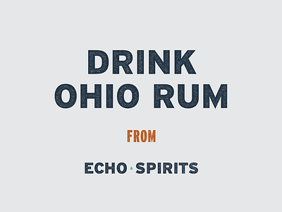 Echo Spirits merchandise apparel branding distillery screen print typography