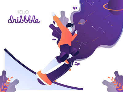 Hello dribbble design flat illustration flatdesign illustration illustration art
