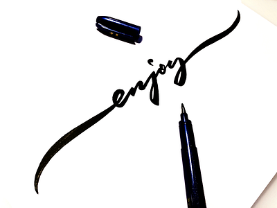 enjoy brand design brand identity branding brush brush lettering brushes enjoy flow goodtype handtype handwritten lettering logo process sketch sketches sketching type typography unique