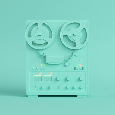 Reel to reel tape deck 3d analog audio illustration reel to reel reel to reel tape recorder render rendering retro sound stereo tape tape deck visualization