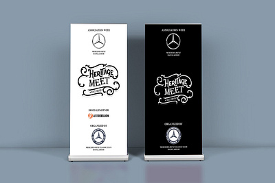 Roll Up Banner banner branding branding and identity design graphic design heritage meet mercedes benz print design roll up banner typography vector