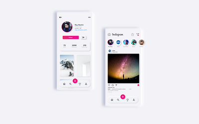 Instagram - Neomorphic adobe adobexd apple colours design instagram ios minimal neomorphism skeuomorphism social media ui ui design userinterface