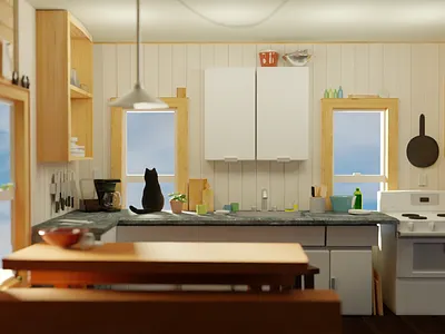 The Cabin (Kitchen) 3d 3dart blender blender3d blender3dart cartoon cg cgart design game