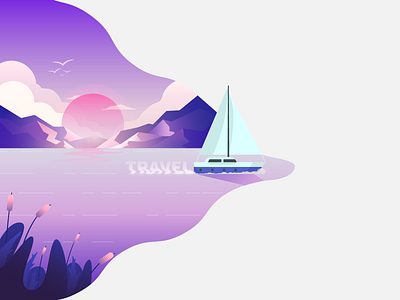 boat trip 2020 art boat colorful colors design dope dreams dribbble flat illustration travel