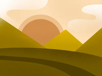 Tops clouds hills landscape mountain procreate road sky sun