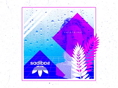 Rainforest adidas bust corporate floral grain grid logo neon retro saturated surreal texture vaporwave