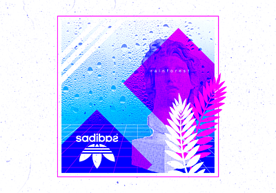 Rainforest adidas bust corporate floral grain grid logo neon retro saturated surreal texture vaporwave