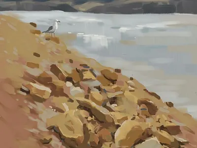 Horsetooth Hunters clouds conceptart digital painting environment art horsetooth reservoir lakes landscape seagulls wildlifeart