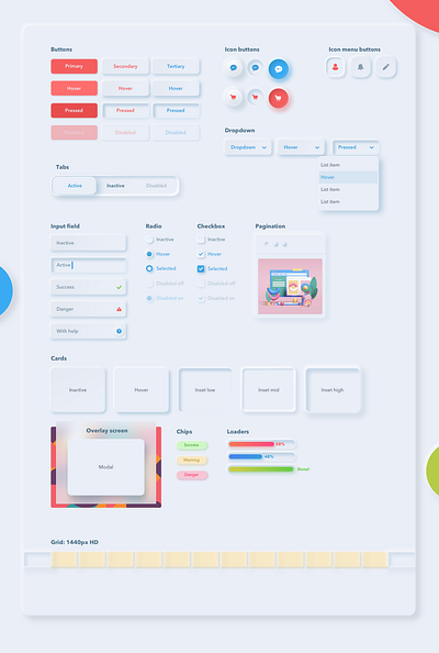 Neumorphic style guide branding clean design flat neumorphic neumorphism style guide ui ux vector web website