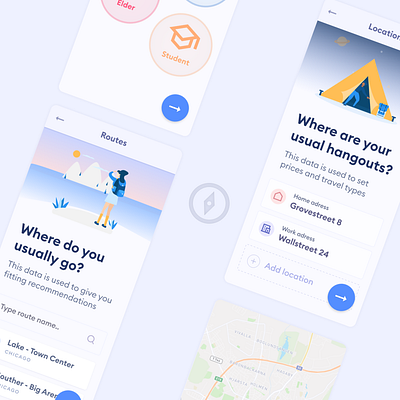 Onboarding - Public Transit App app design onboarding product design transit transport transportation ui uiux ux