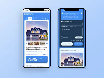 Real Estate Artificial Intelligence Platform UX/UI Design Mobile ai artificial intelligence blue clean gradient gradients graphics logo minimalist research simple structure typography ui ux white wireframes workflow