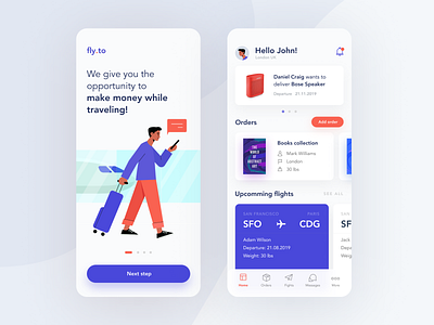 fly.to 2020 app clean design flat illustration ios minimal ui ux