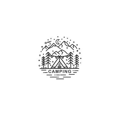 CAMPING camping illustration lineart logo simple simplelogo sticker