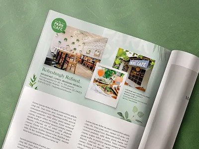 The Park Cafe Editorial Print Ad cafe food green half page magazine magazine ad magazine ads natural plants print print ad restaurant restaurant ad
