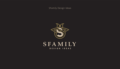 SFamily Logo brown clean design dark design family gold icon logo logo design logotype luxury luxury logo serif font solid