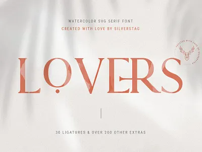 Lovers Watercolor SVG Serif Font & Extras creative creative market design elegant elegant font instagram instagram pack logo branding logo font logo fonts modern products serif serif font serif fonts serif typeface social media social pack svg font watercolor
