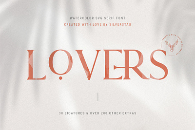 Lovers Watercolor SVG Serif Font & Extras creative creative market design elegant elegant font instagram instagram pack logo branding logo font logo fonts modern products serif serif font serif fonts serif typeface social media social pack svg font watercolor