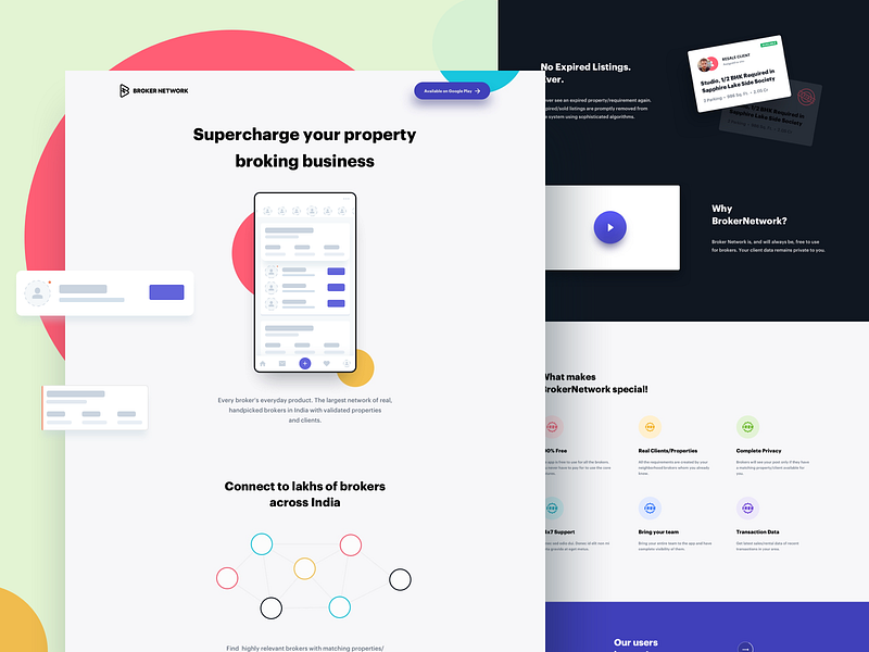 App Landing Page WIP app app design cards illustration india landing landing page landing page design minimal ux website website design wireframe