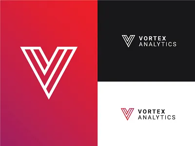 Vortex Analytics concept data science services graphicdesign icon lettermark logo logocore logomark logotype