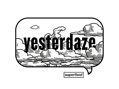 yesterdaze 90s black and white clouds dazed lineart street vector