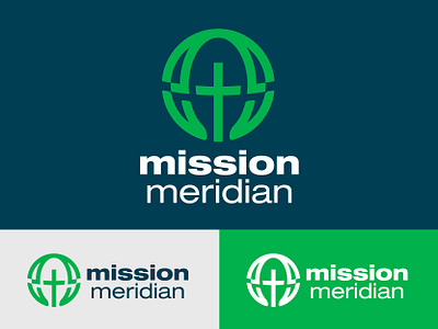 Mission Meridian Logo brand branding christ christian clever cross design faith globe graphic hands hands and feet identity logo meridian mission print world