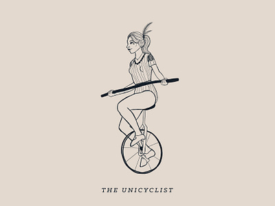 The Unicyclist acrobat acrobatics character circus clean coffee coffee shop design digital digital illustration drawing graphic illustration minimal typography unicycle unicyclist