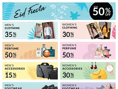 Landing page design for e-commerce colourful fashion landing page