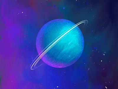 Floating planet digital illustration procreate