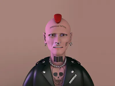 3d Practice – Punk Rocker 3d 3d character 3d modeling c4d illustration modeling punk punk rock rocker