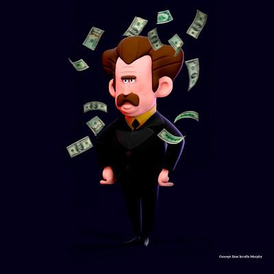 Angry money 3d character design cinema4d illustration personajes