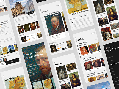 Art gallery app app design ui