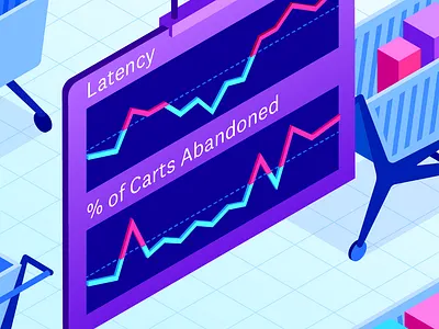 Business Analytics - Solutions Brief abandoned analytics business cart gradient illustration illustrator isometric logs lost metrics product profit shopping shopping cart stroke traces vector