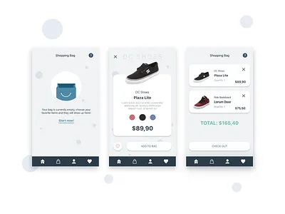 Clothing Shop - Shopping Bag app bag clothes daily ui illustration ios ios app money shopping shopping cart ui design uiux