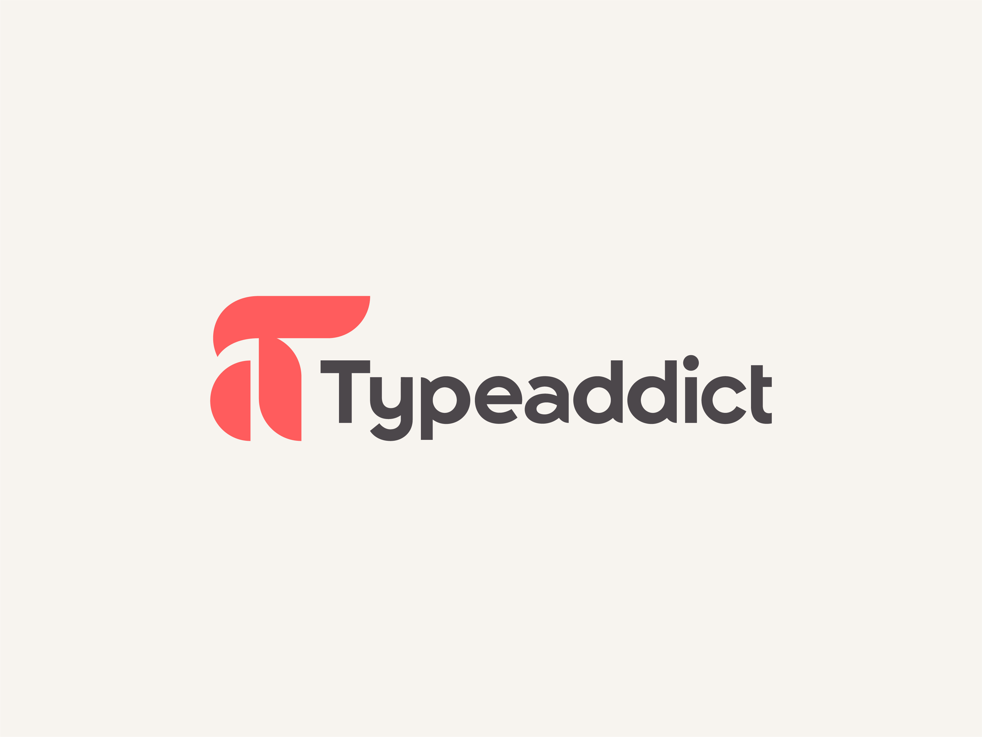 TypeAddict a ampersand black circle cream custom type dots geometric gray logo logotype modular monogram pattern red texture type typography