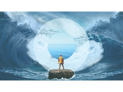 Focused Storm blue christ church design circle design man nature ocean photoshop print shapes storm wave white