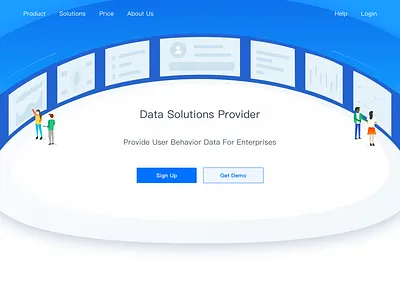 banner homepage banner character chart data analysis homepage illustration isometric landingpage saas