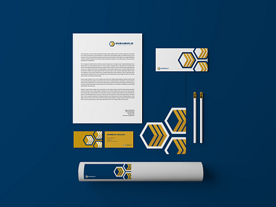 Stationery Design for Durabuild Construction brand identity branding builders business card construction corporate identity development engineer envelope geometric letterhead logo minimal stationery design