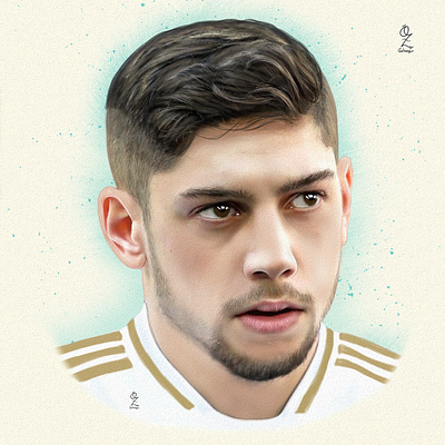 Fede Valverde art arte color dibujo digitalart diseño drawing fanart fede valverde futbol mexico ozgaleano portrait real madrid retrato