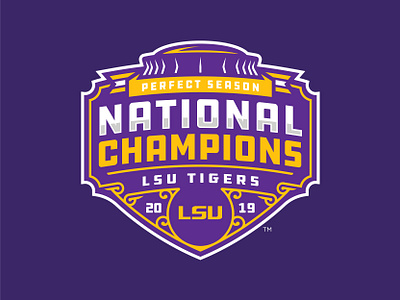 LSU TIGERS - 2019 NATIONAL CHAMPIONS - Logo Concept 2019 2020 champions college football lsu national ncaa tigers